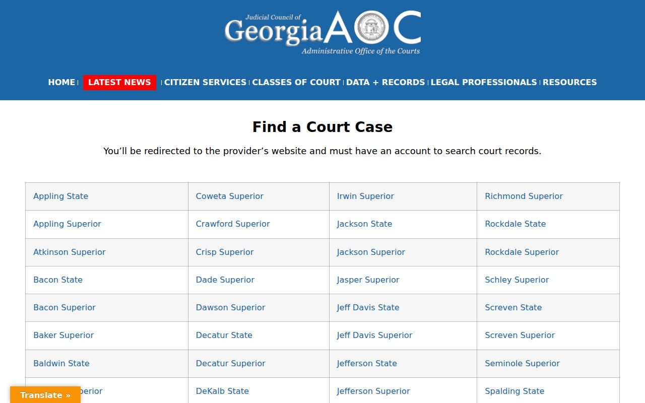Newton County court docket statewide access directory